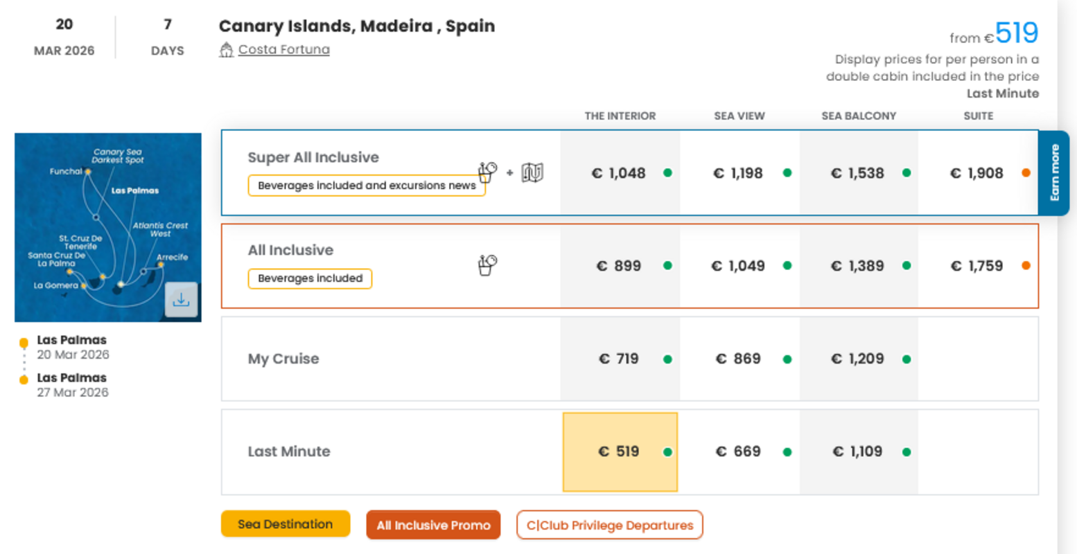 COSTA - LAST MINUTE na dan 04.03.2026