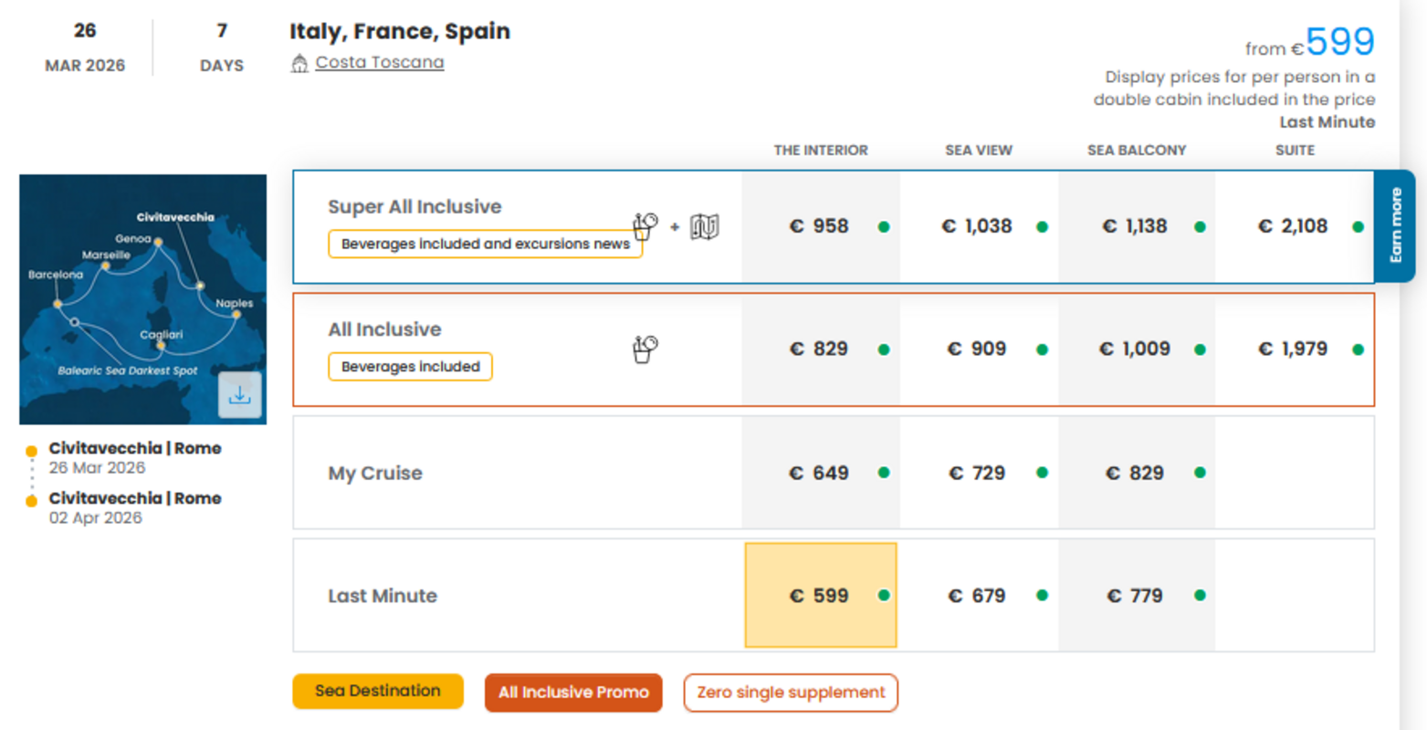 COSTA - LAST MINUTE na dan 04.03.2026