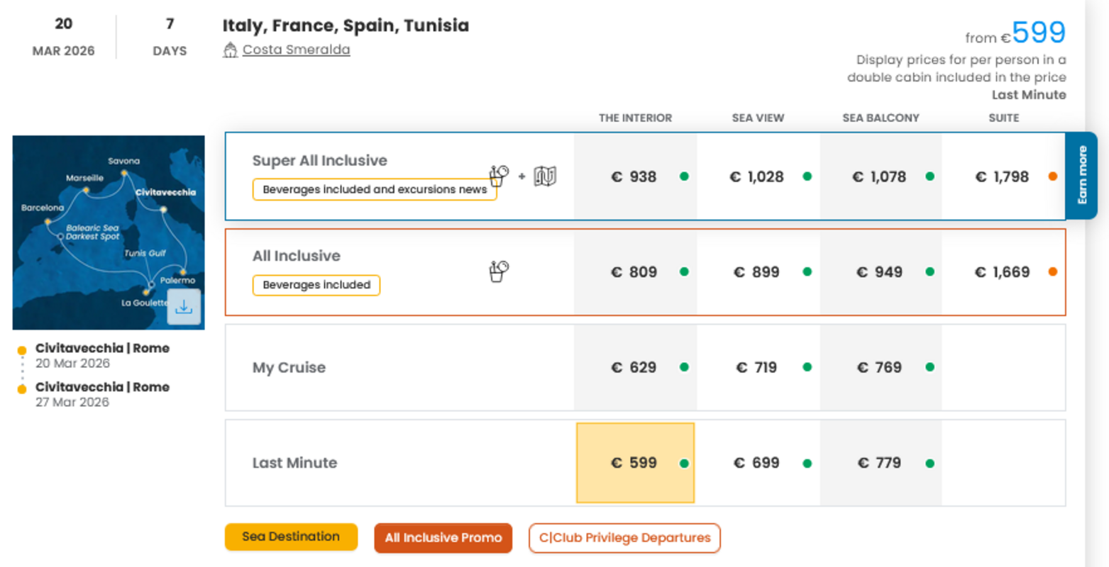 COSTA - LAST MINUTE na dan 04.03.2026