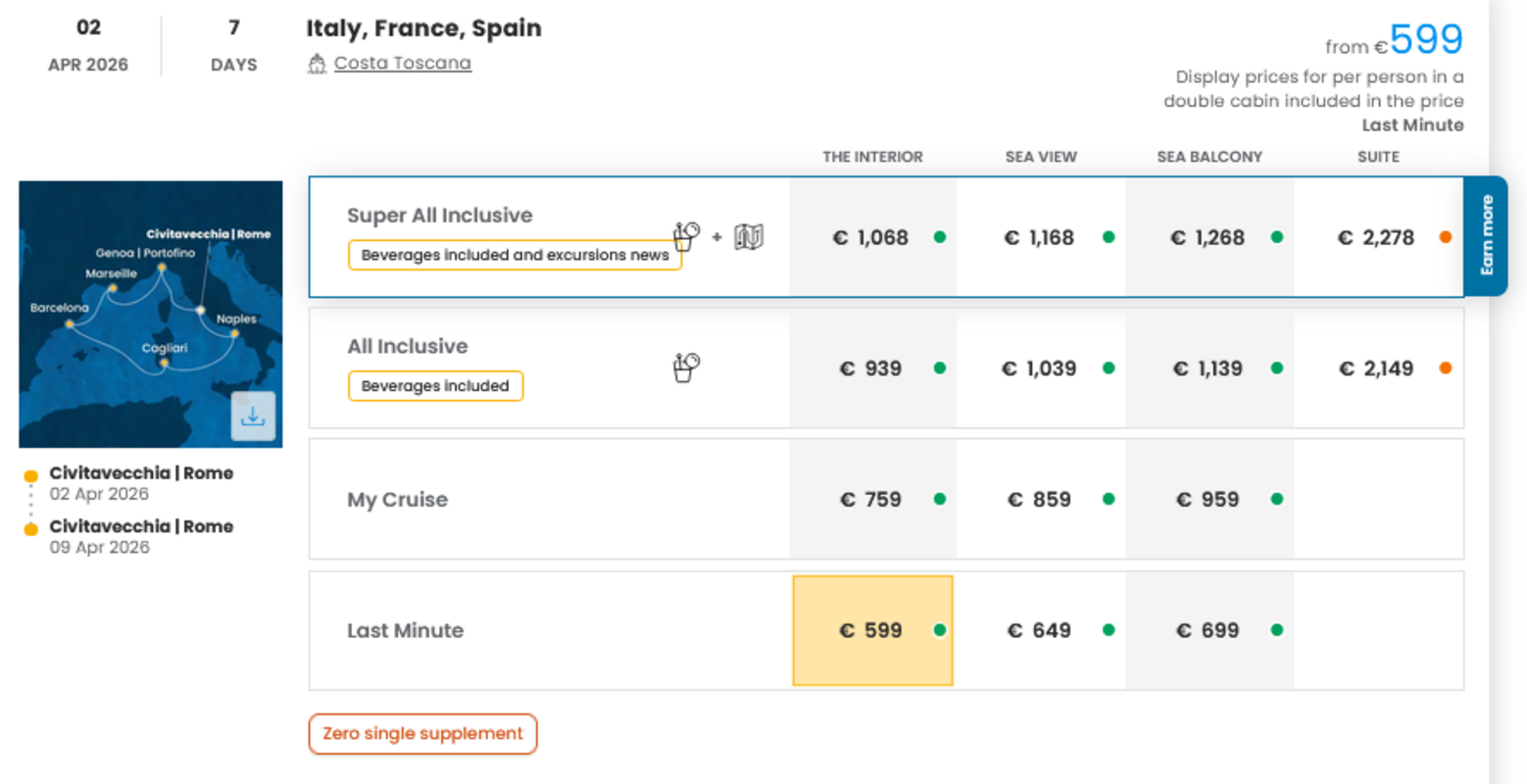 COSTA - LAST MINUTE na dan 27.03.2026