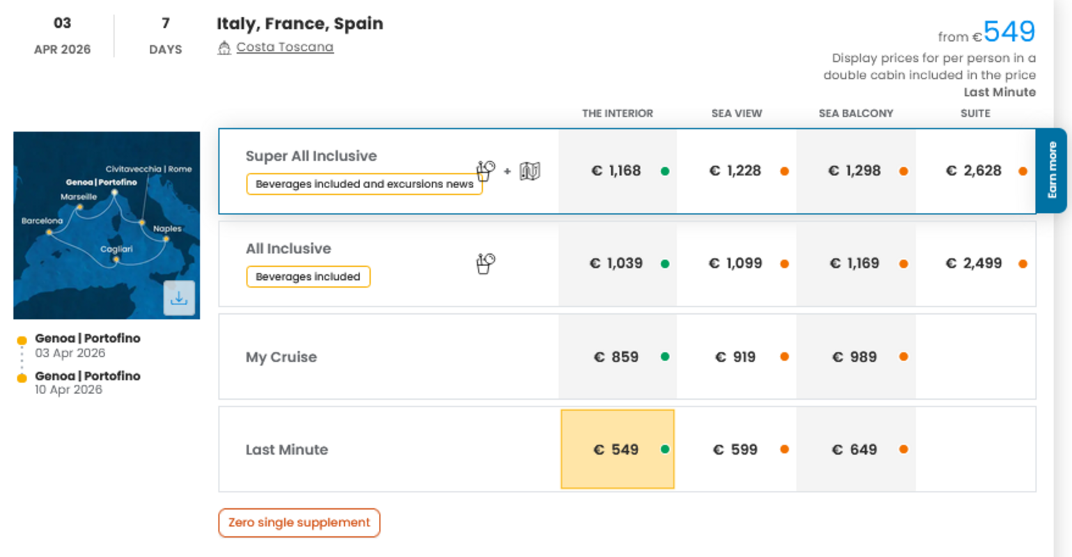COSTA - LAST MINUTE na dan 27.03.2026