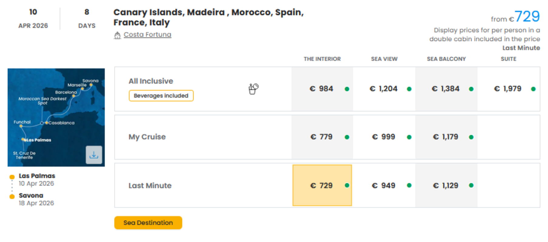 COSTA - LAST MINUTE na dan 27.03.2026