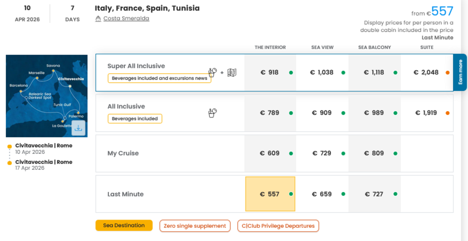 COSTA - LAST MINUTE na dan 27.03.2026