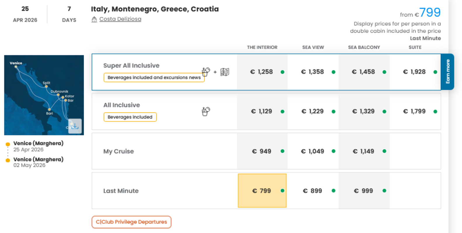COSTA - LAST MINUTE na dan 27.03.2026
