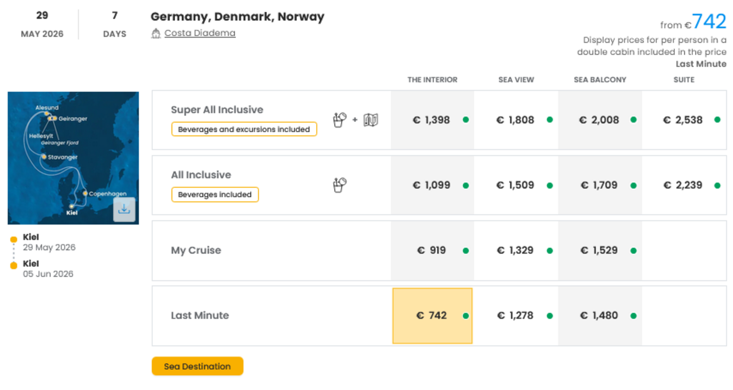 COSTA - LAST MINUTE na dan 27.03.2026