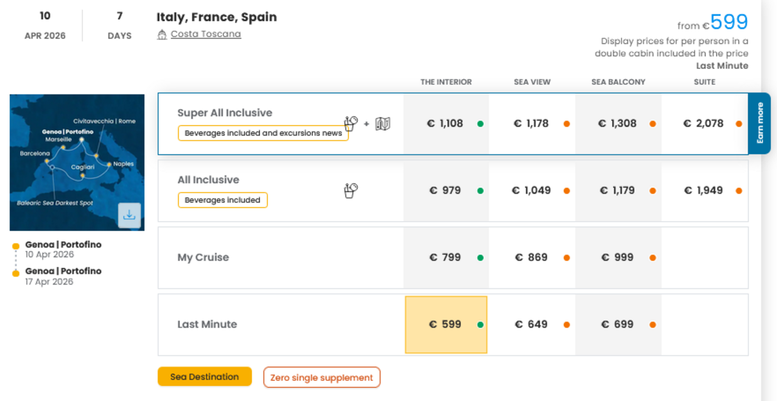 COSTA - LAST MINUTE na dan 27.03.2026