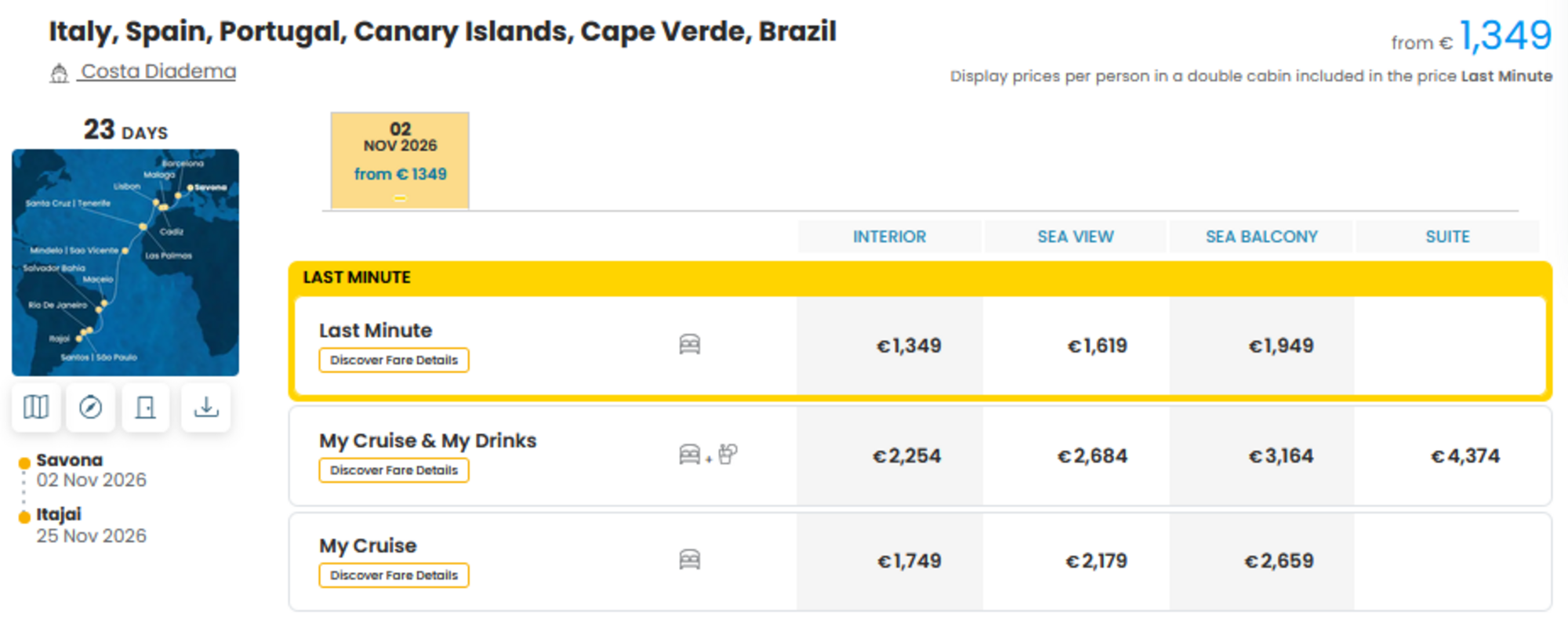 COSTA - LAST MINUTE na dan 08.09.2026