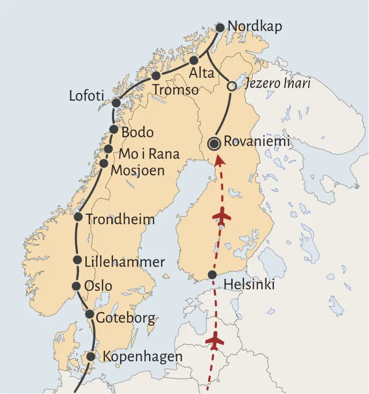Skandinavija z Nordkapom in Lofoti (letalo-bus)