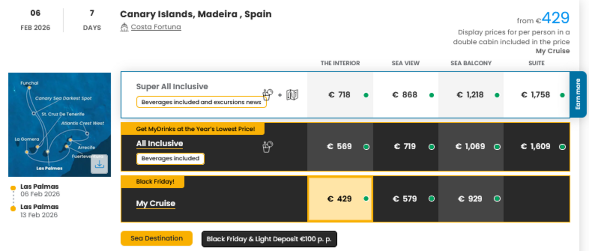 KRIŽARJENJE - POSEBNA PONUDBA "BLACK FRIDAY"