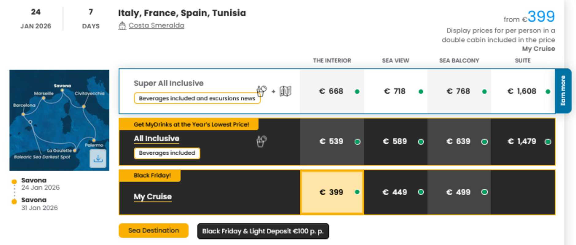 KRIŽARJENJE - POSEBNA PONUDBA "BLACK FRIDAY"