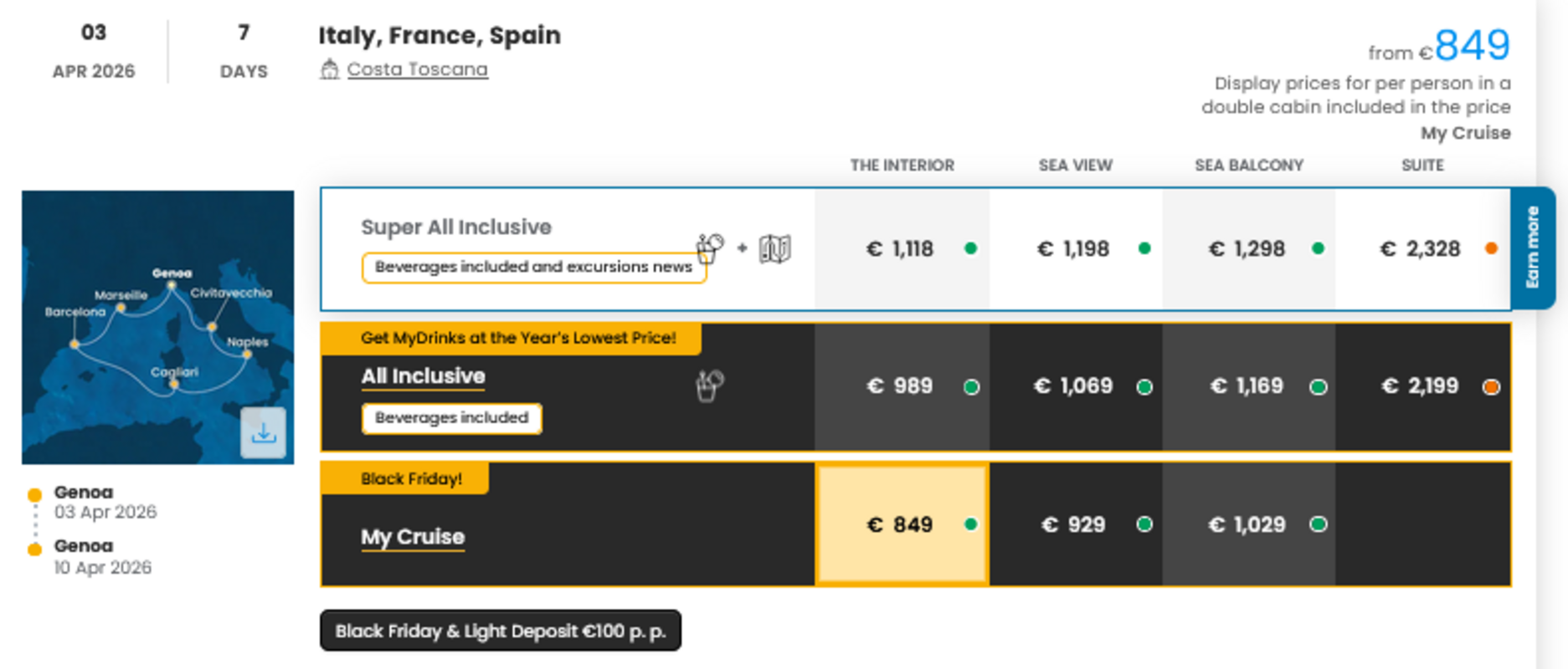 KRIŽARJENJE - POSEBNA PONUDBA "BLACK FRIDAY"