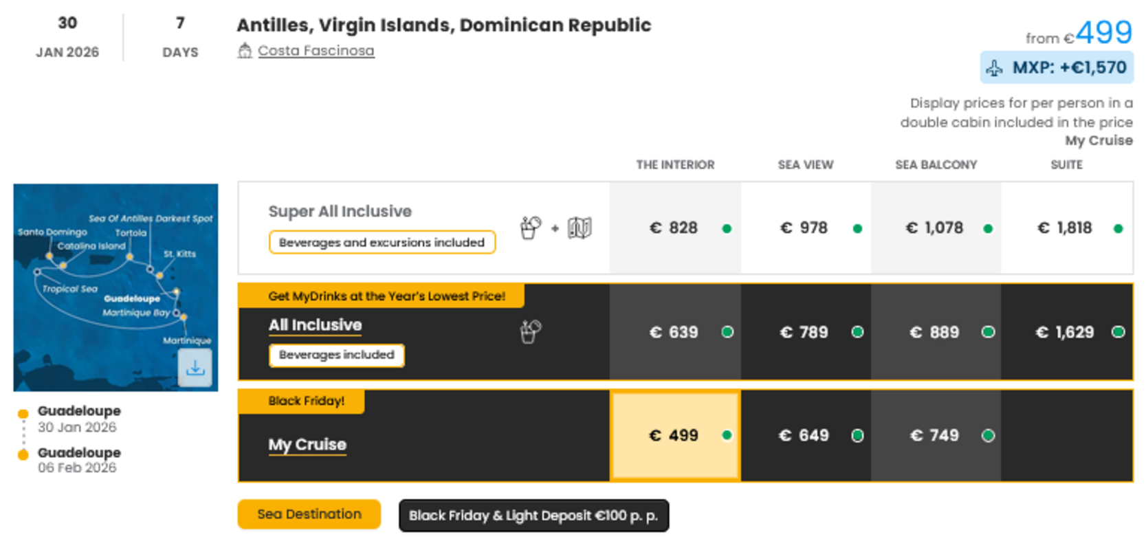 KRIŽARJENJE - POSEBNA PONUDBA "BLACK FRIDAY"