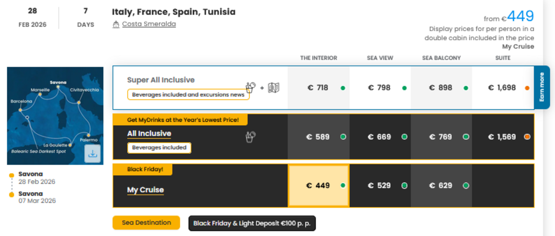 KRIŽARJENJE - POSEBNA PONUDBA "BLACK FRIDAY"