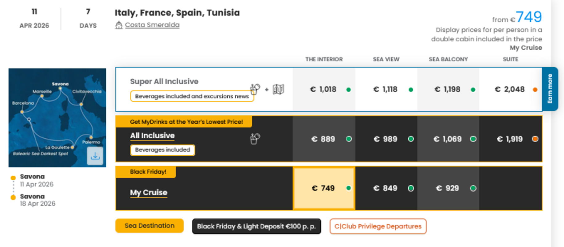 KRIŽARJENJE - POSEBNA PONUDBA "BLACK FRIDAY"