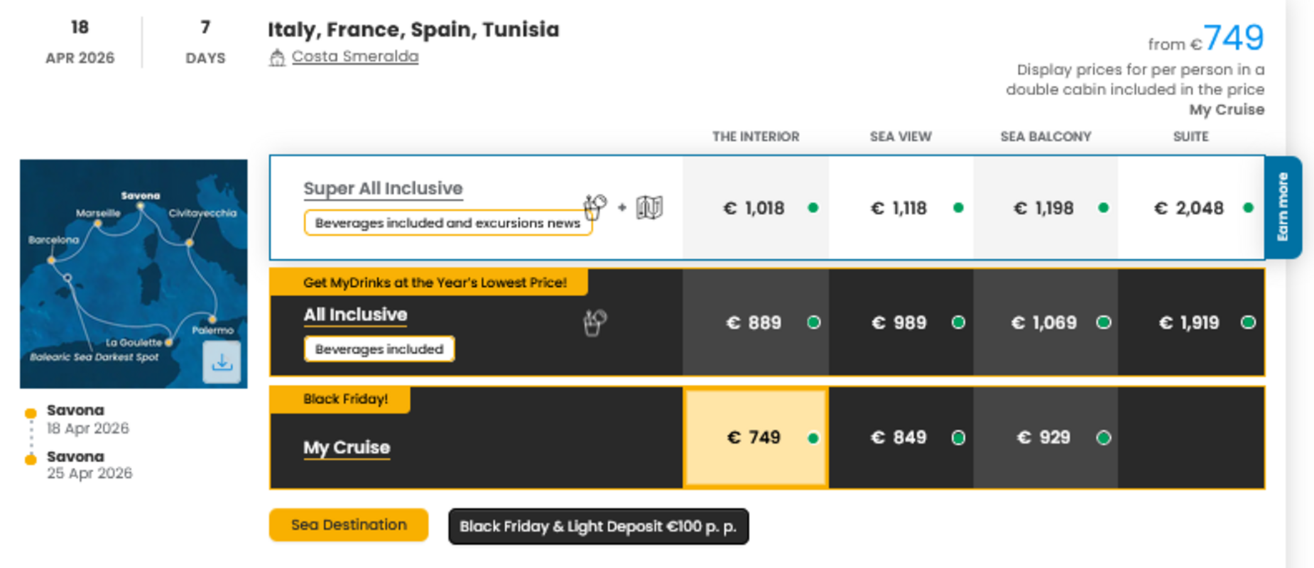 KRIŽARJENJE - POSEBNA PONUDBA "BLACK FRIDAY"