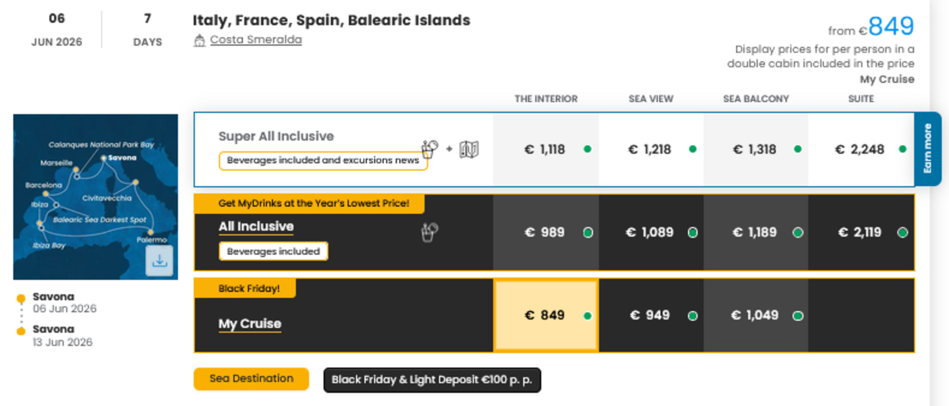 KRIŽARJENJE - POSEBNA PONUDBA "BLACK FRIDAY"
