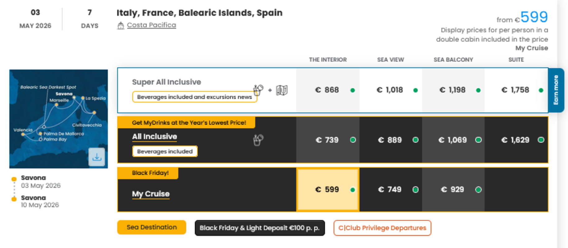 KRIŽARJENJE - POSEBNA PONUDBA "BLACK FRIDAY"