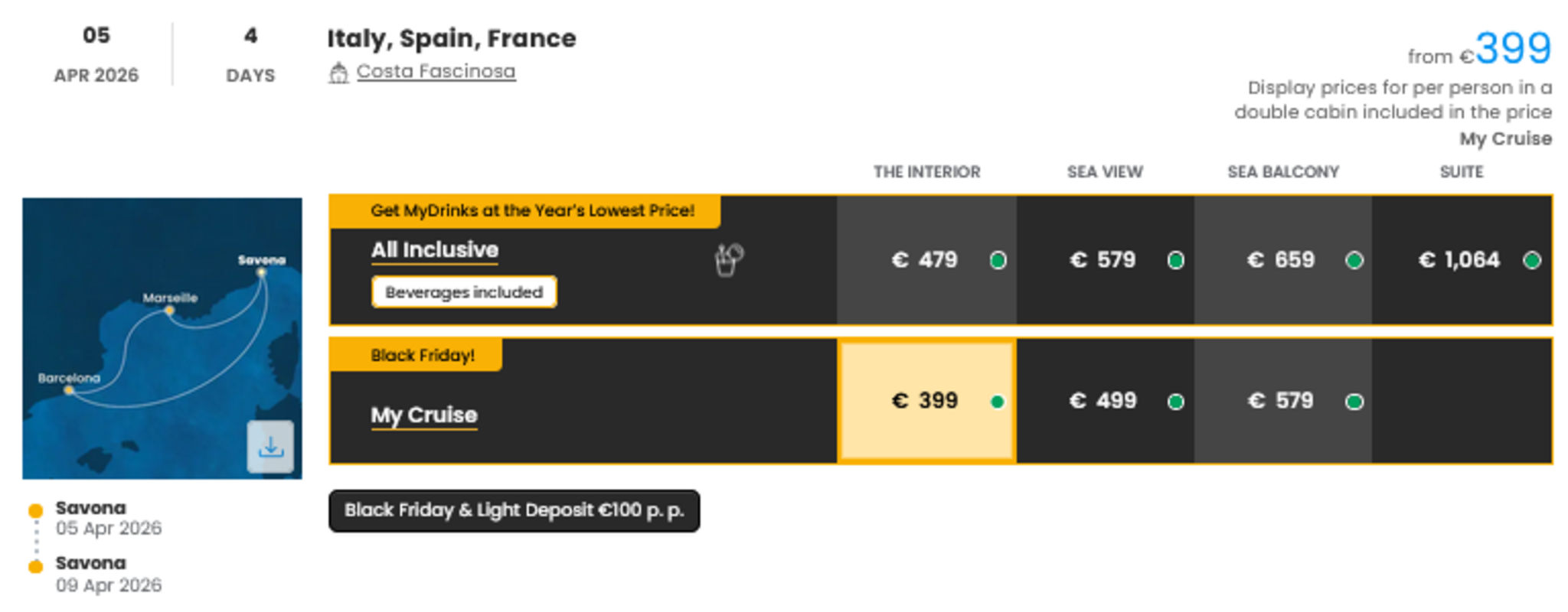 KRIŽARJENJE - POSEBNA PONUDBA "BLACK FRIDAY"