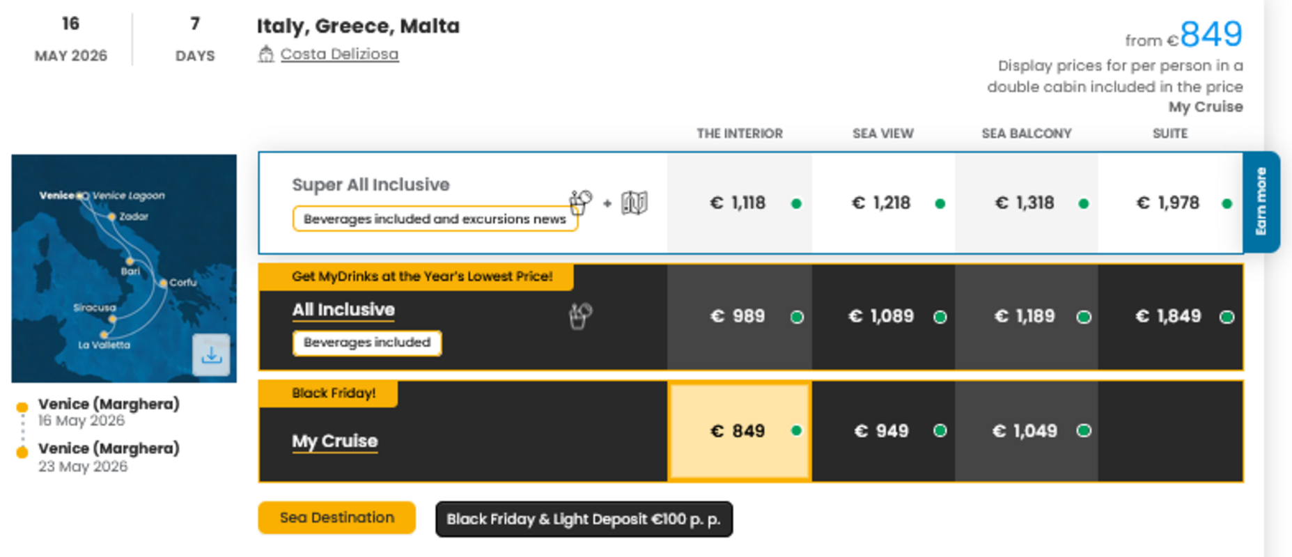 KRIŽARJENJE - POSEBNA PONUDBA "BLACK FRIDAY"