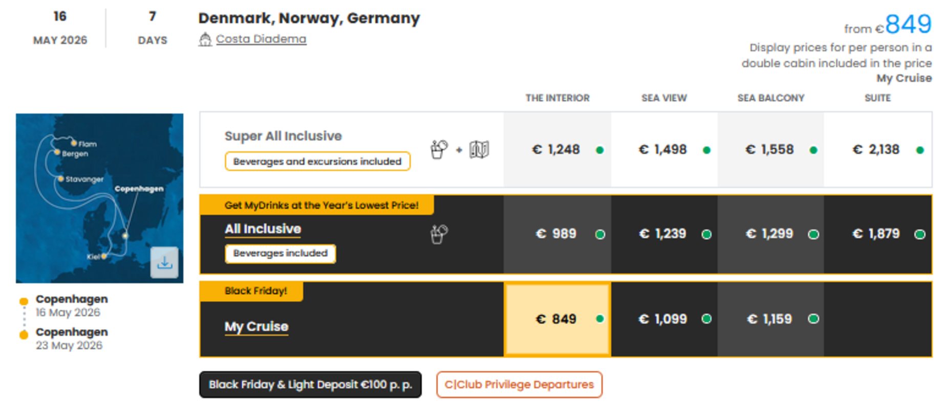 KRIŽARJENJE - POSEBNA PONUDBA "BLACK FRIDAY"