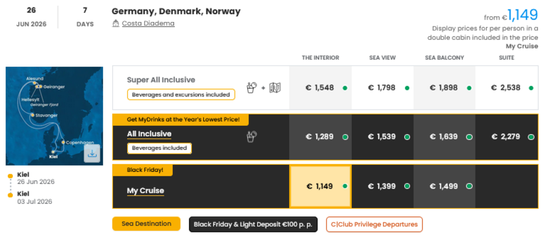 KRIŽARJENJE - POSEBNA PONUDBA "BLACK FRIDAY"