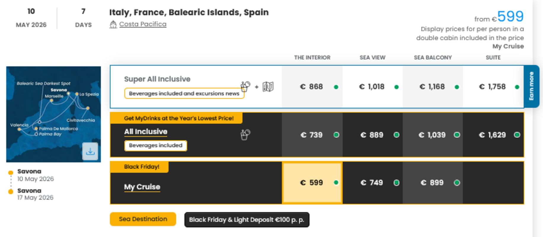 KRIŽARJENJE - POSEBNA PONUDBA "BLACK FRIDAY"