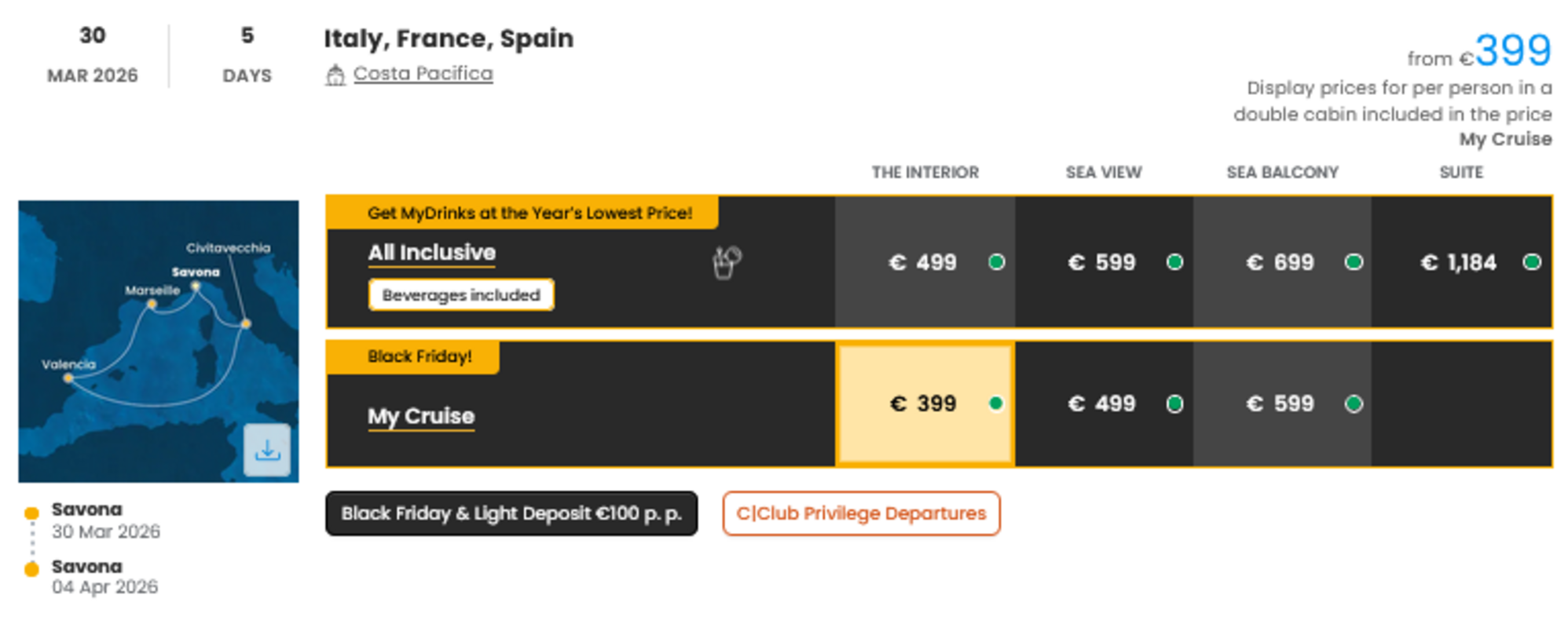 KRIŽARJENJE - POSEBNA PONUDBA "BLACK FRIDAY"