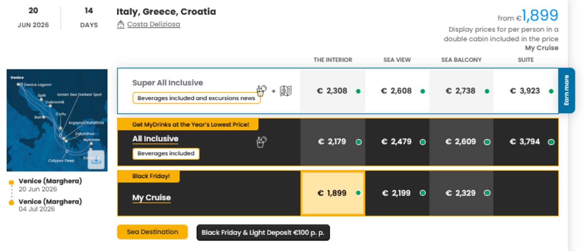 KRIŽARJENJE - POSEBNA PONUDBA "BLACK FRIDAY"