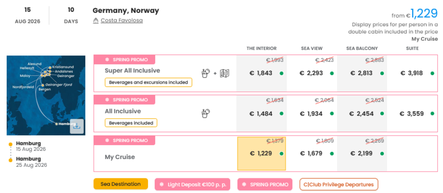 KRIŽARJENJE - POSEBNA PONUDBA "SPRING PROMO"