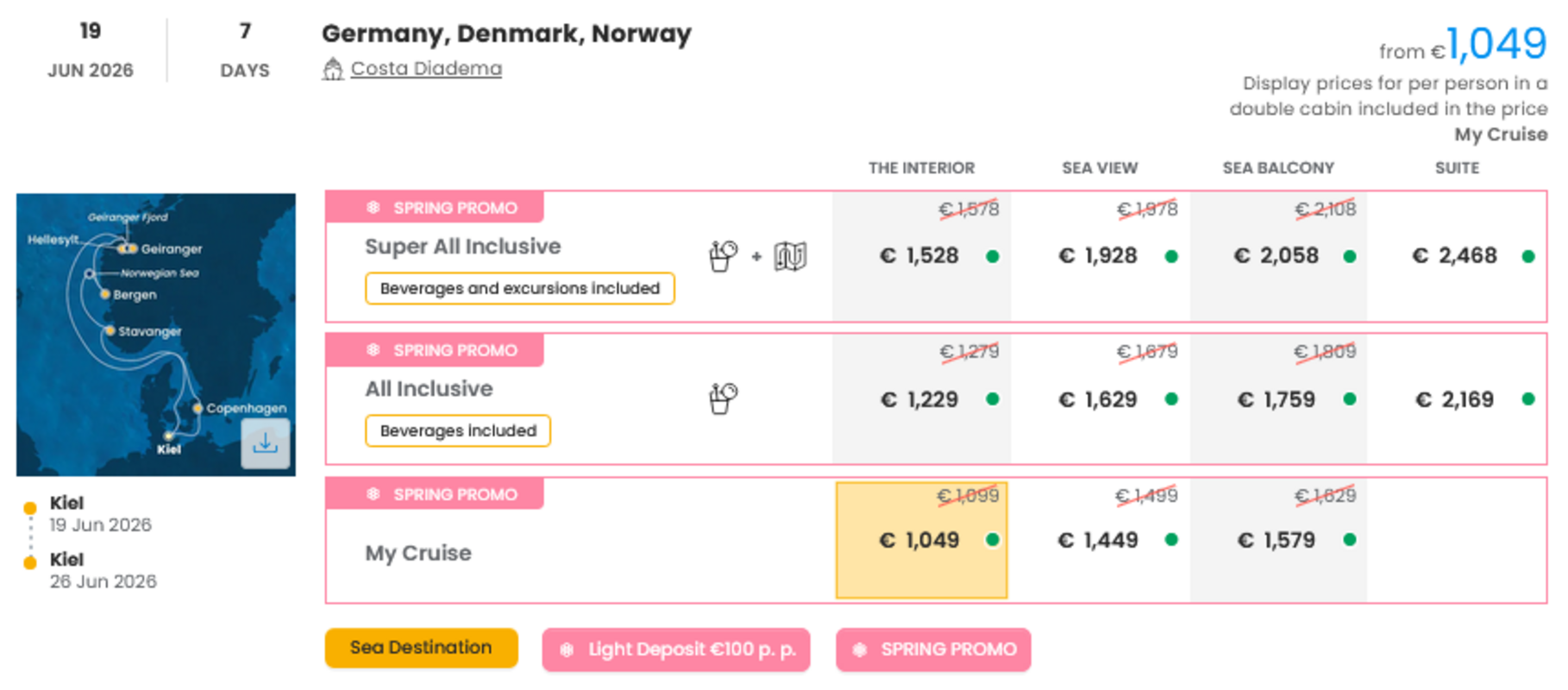 KRIŽARJENJE - POSEBNA PONUDBA "SPRING PROMO"