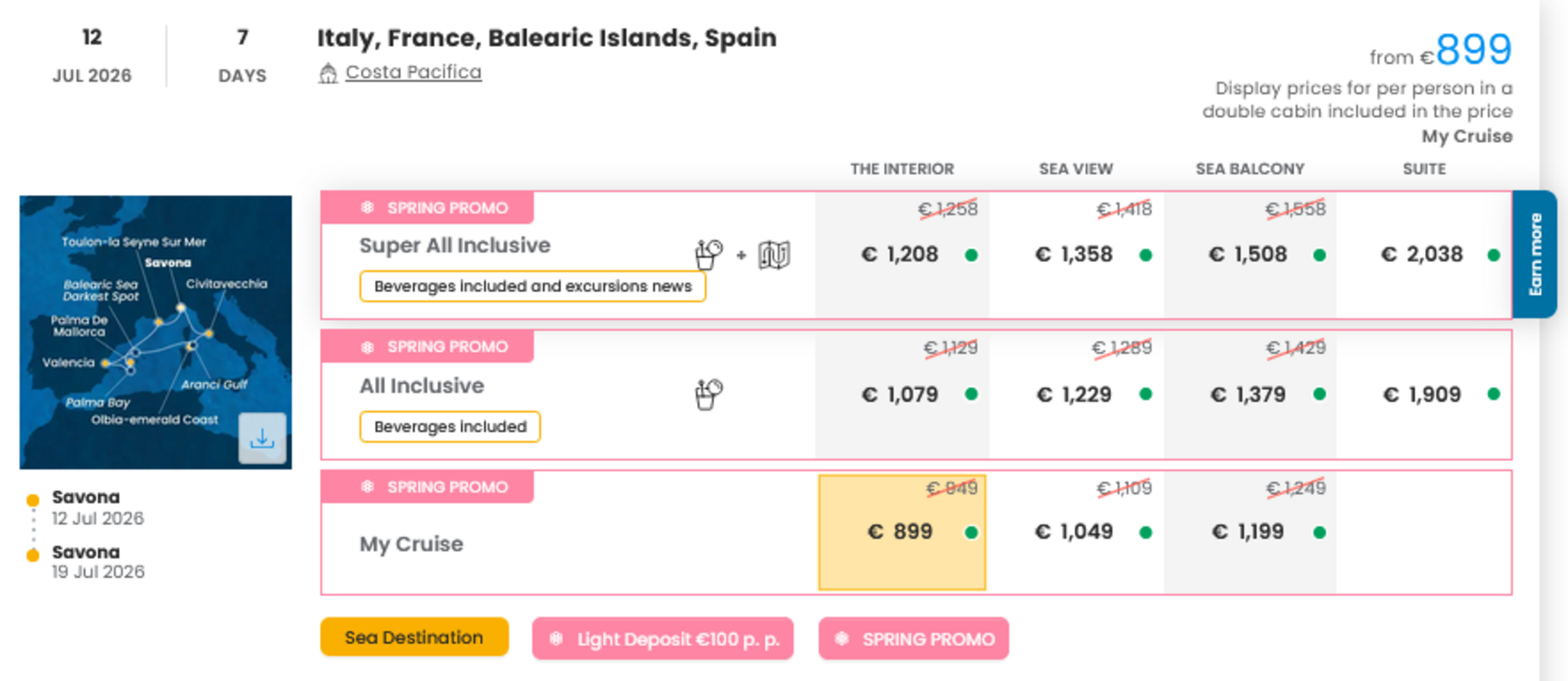 KRIŽARJENJE - POSEBNA PONUDBA "SPRING PROMO"