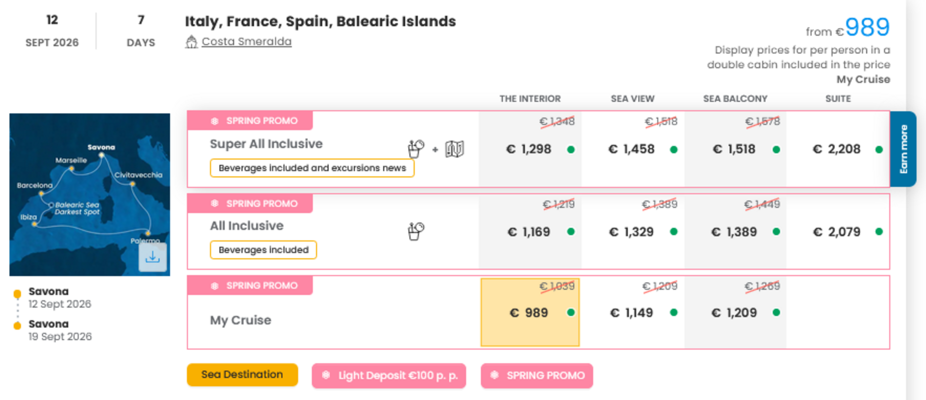 KRIŽARJENJE - POSEBNA PONUDBA "SPRING PROMO"