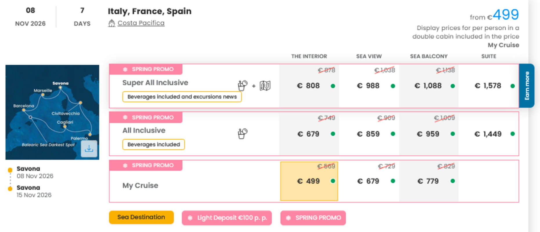 KRIŽARJENJE - POSEBNA PONUDBA "SPRING PROMO"