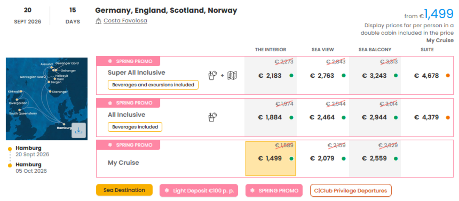 KRIŽARJENJE - POSEBNA PONUDBA "SPRING PROMO"
