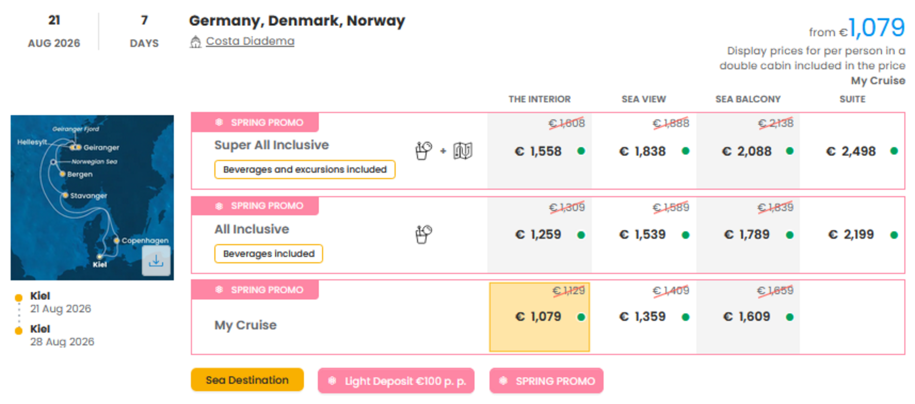 KRIŽARJENJE - POSEBNA PONUDBA "SPRING PROMO"