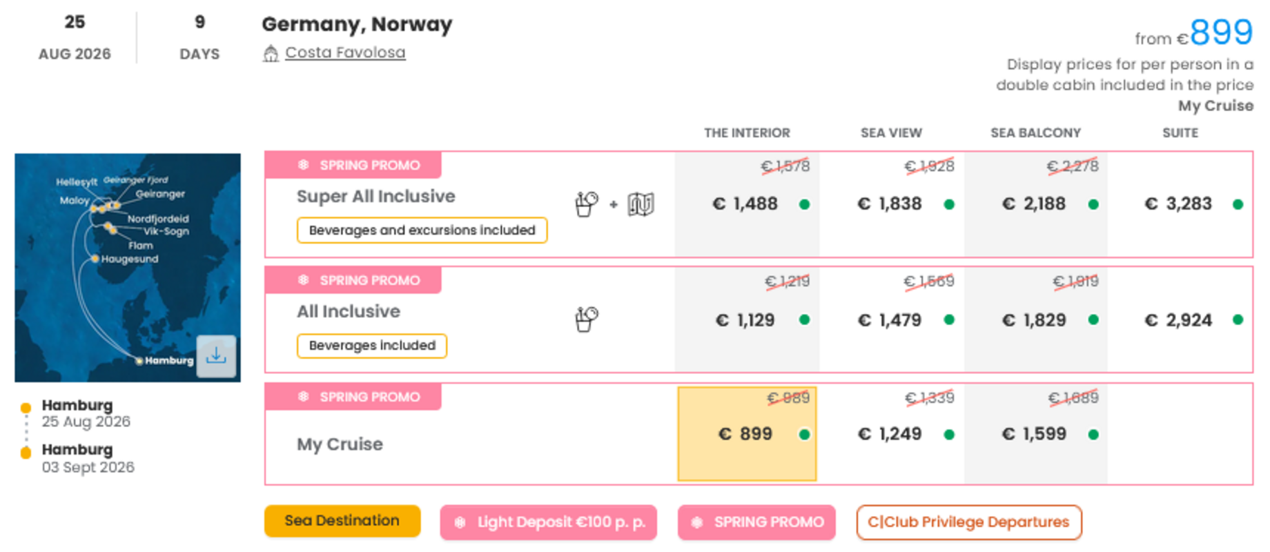 KRIŽARJENJE - POSEBNA PONUDBA "SPRING PROMO"