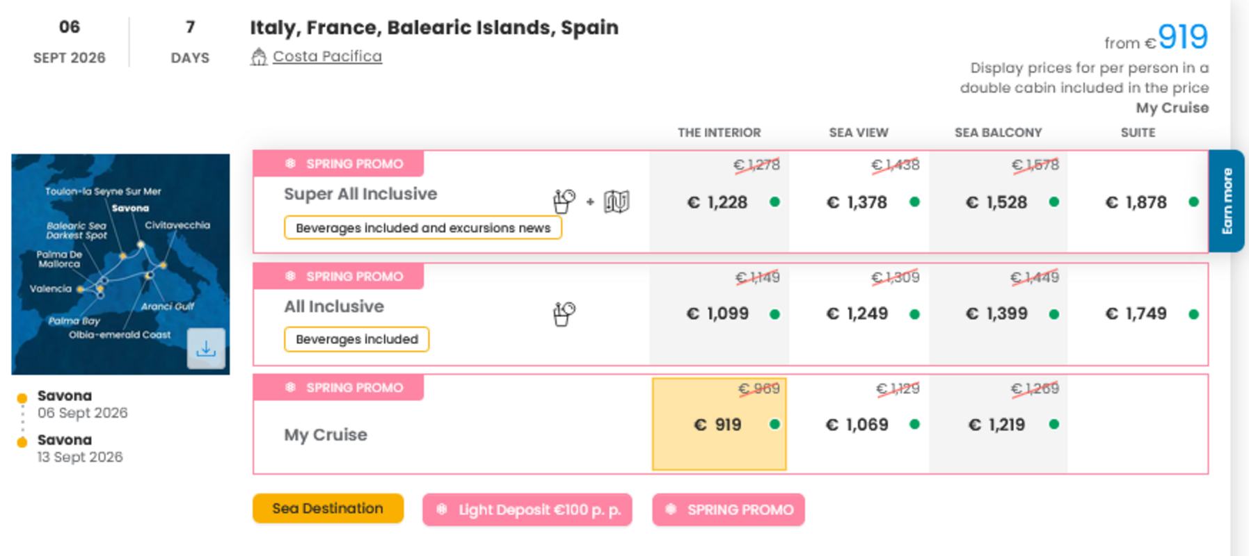 KRIŽARJENJE - POSEBNA PONUDBA "SPRING PROMO"