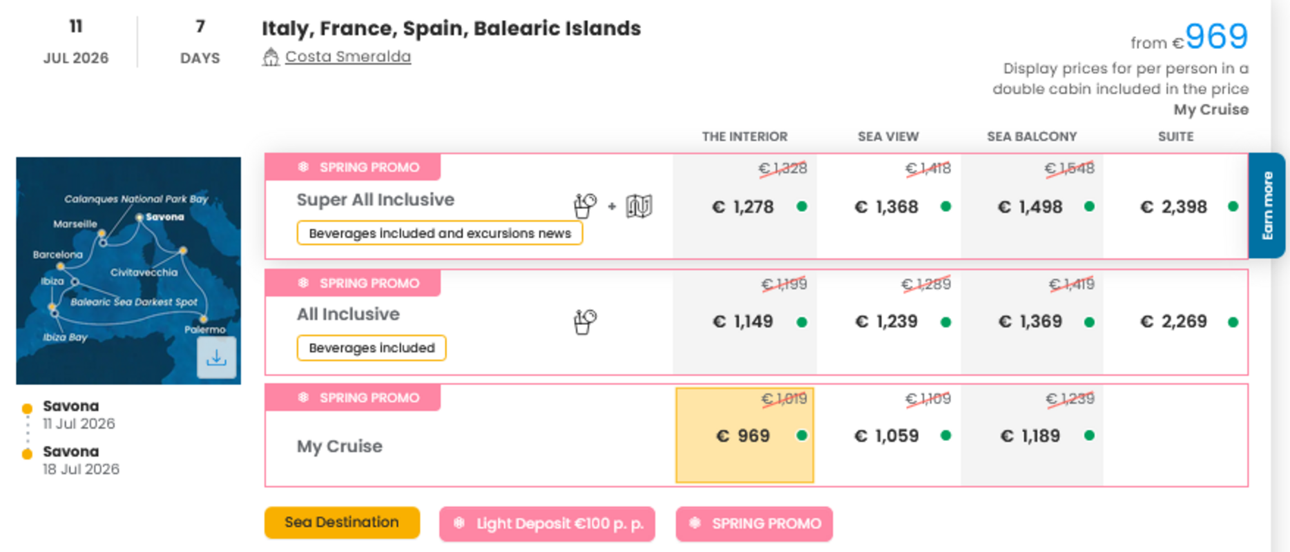 KRIŽARJENJE - POSEBNA PONUDBA "SPRING PROMO"