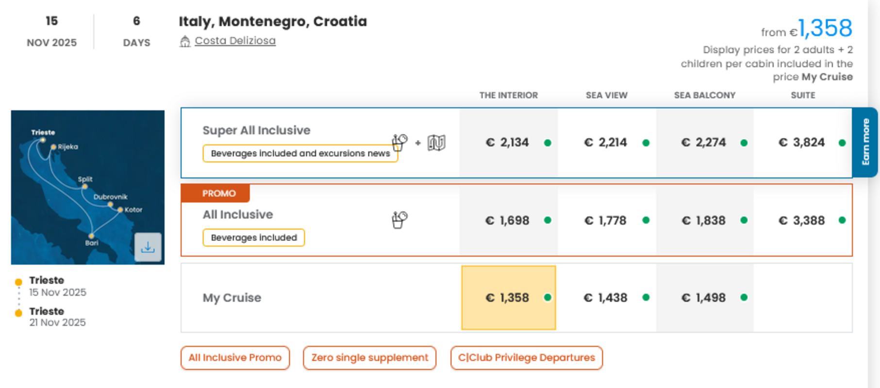 COSTA - INDIVIDUALNE PONUDBE ZA DRUŽINE