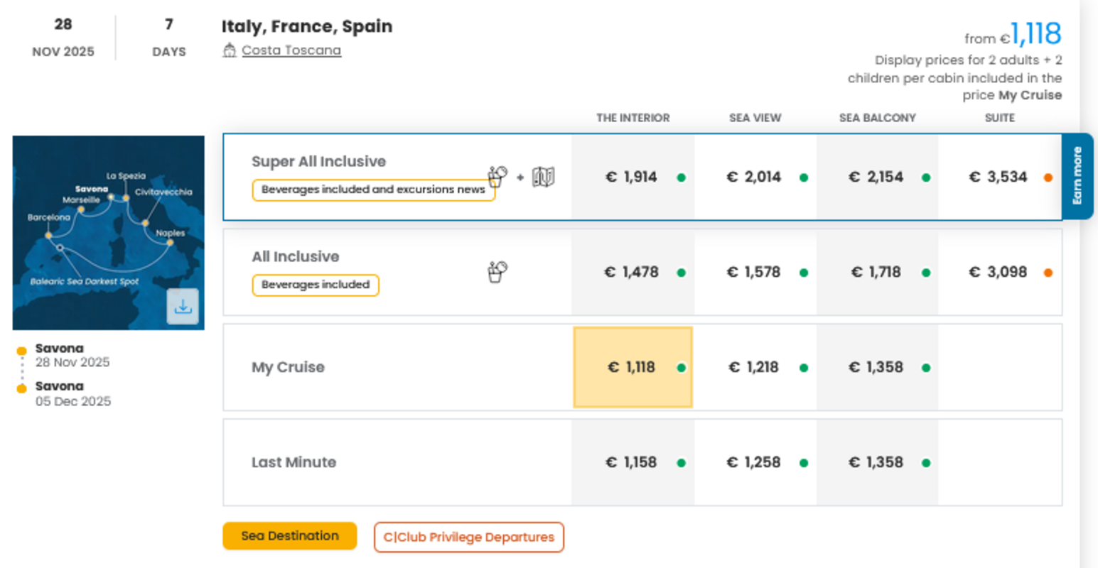 COSTA - INDIVIDUALNE PONUDBE ZA DRUŽINE