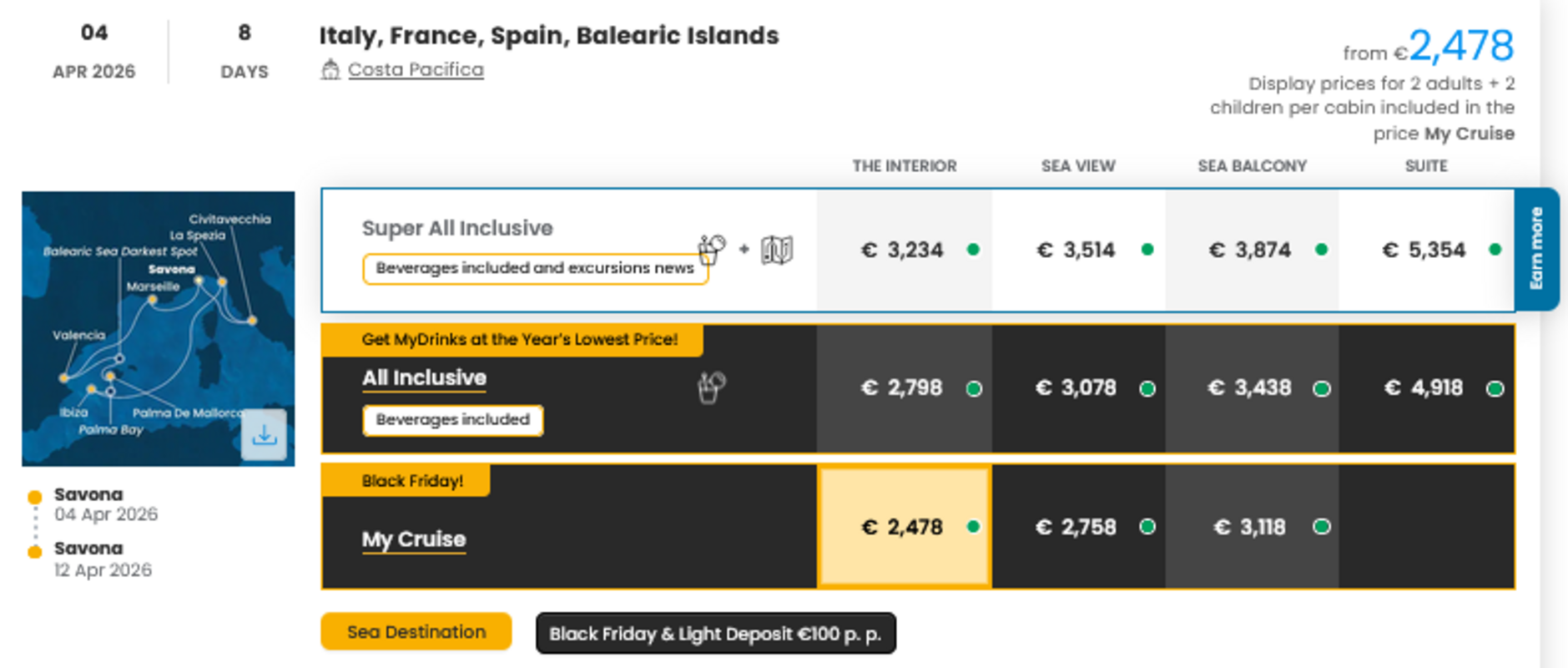 COSTA - INDIVIDUALNE PONUDBE ZA DRUŽINE