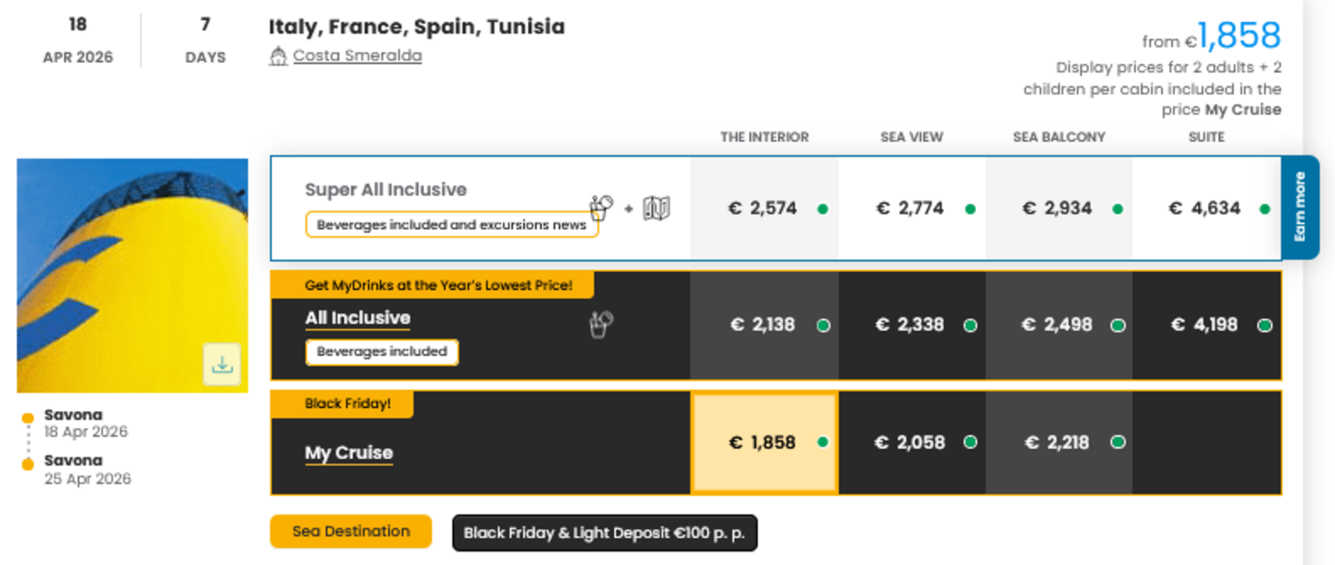 COSTA - INDIVIDUALNE PONUDBE ZA DRUŽINE