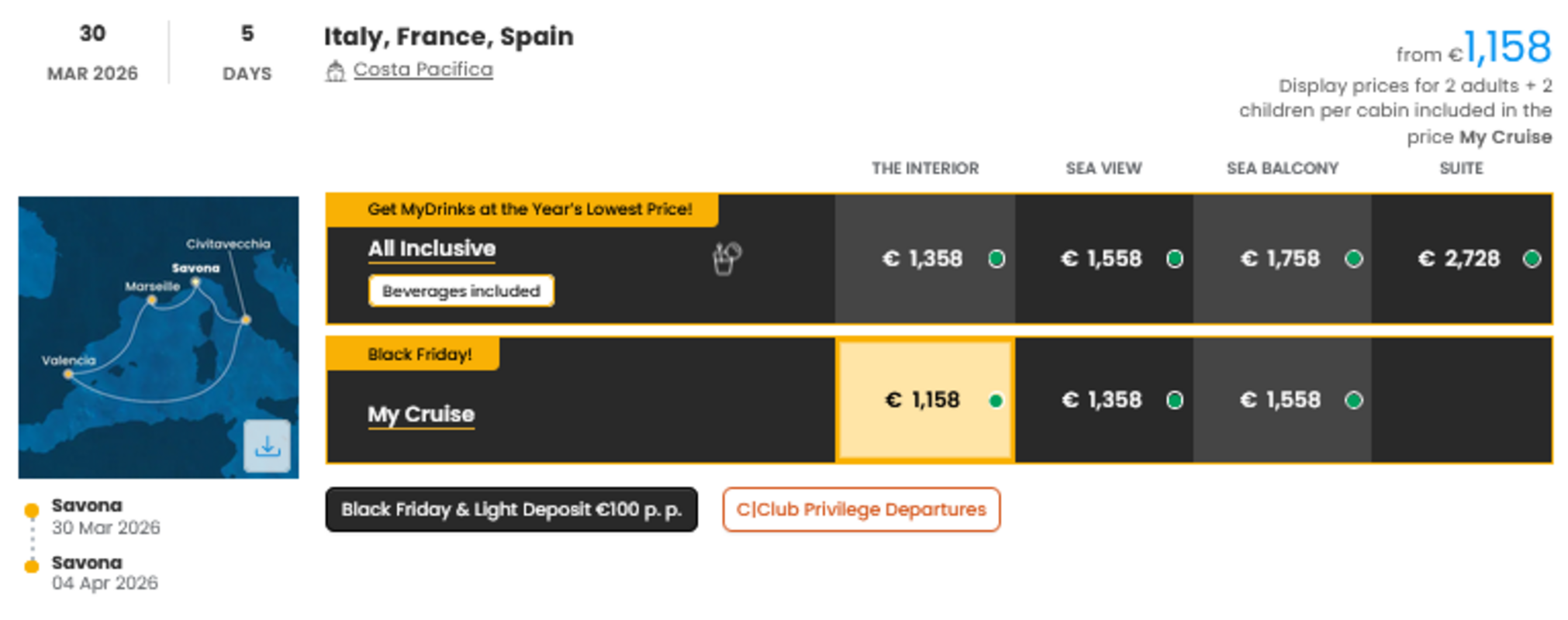 COSTA - INDIVIDUALNE PONUDBE ZA DRUŽINE