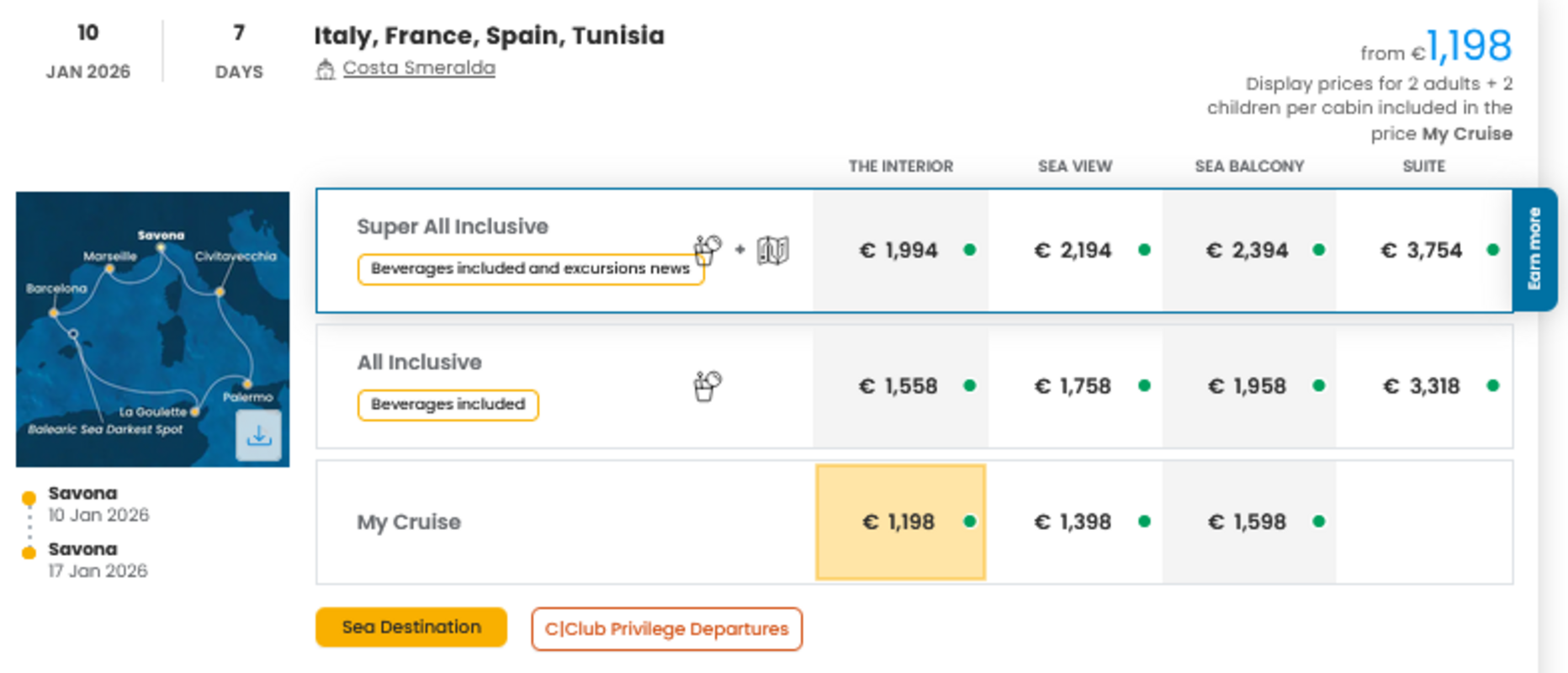 COSTA - INDIVIDUALNE PONUDBE ZA DRUŽINE
