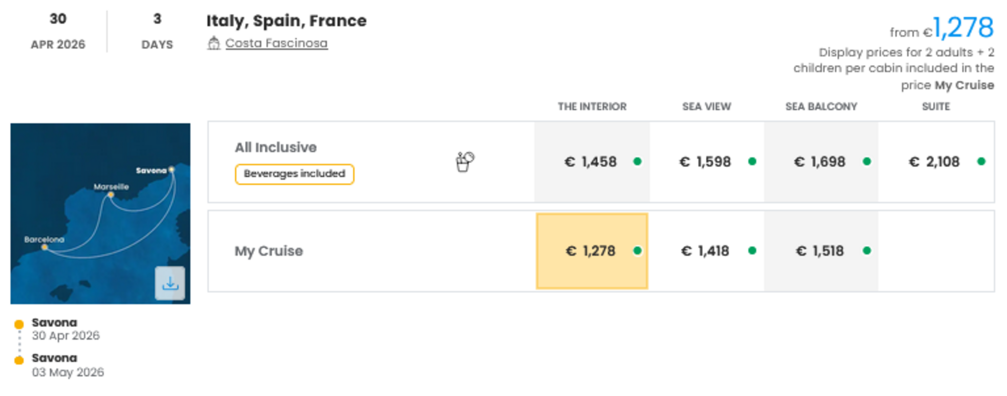 COSTA - INDIVIDUALNE PONUDBE ZA DRUŽINE
