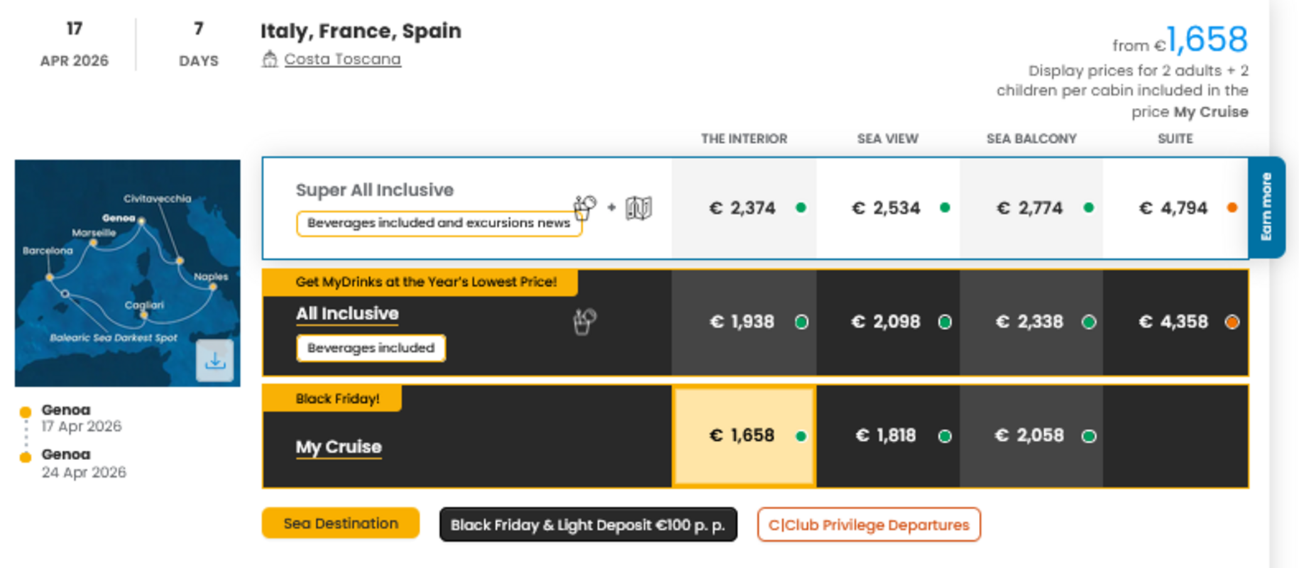 COSTA - INDIVIDUALNE PONUDBE ZA DRUŽINE