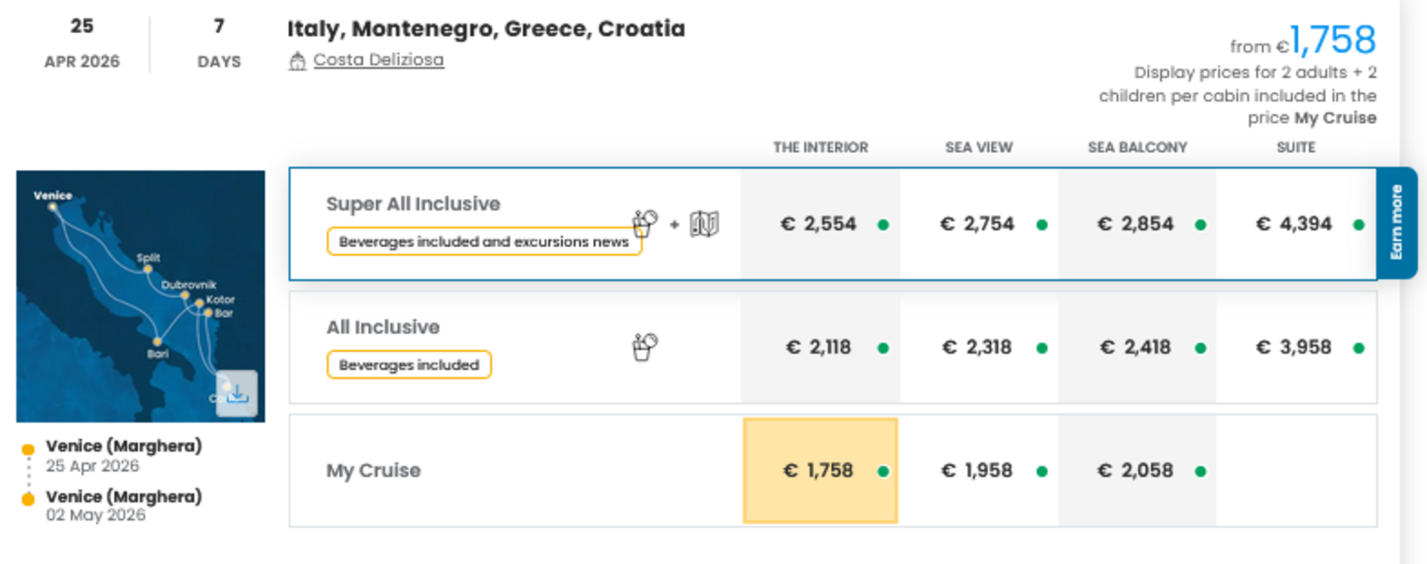 COSTA - INDIVIDUALNE PONUDBE ZA DRUŽINE