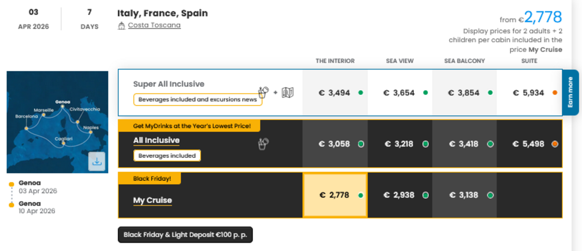 COSTA - INDIVIDUALNE PONUDBE ZA DRUŽINE