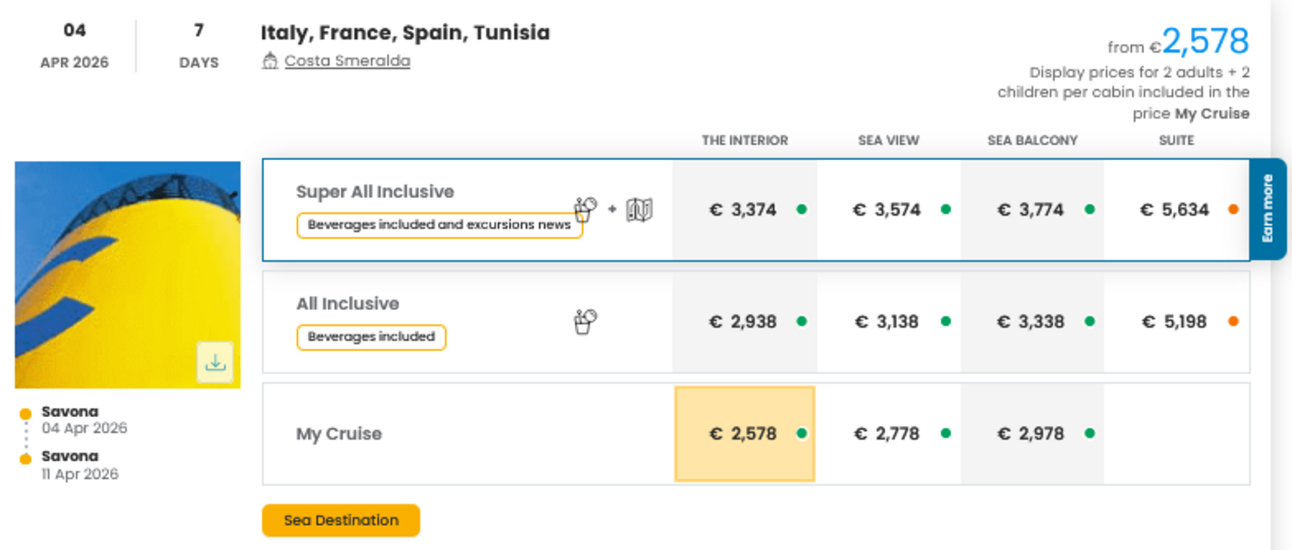COSTA - INDIVIDUALNE PONUDBE ZA DRUŽINE