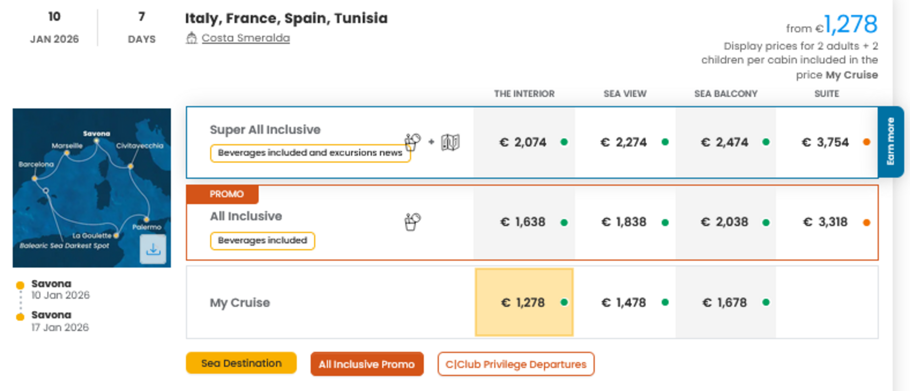 COSTA - INDIVIDUALNE PONUDBE ZA DRUŽINE